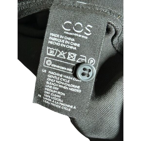 COS Women's Black Button Front Boxy Oversized Shirt Dress Size XS - Picture 7 of 9